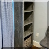 F33. 2 Williams Sonoma tall bookshelves. 58”h x 20”w x 16”d 
